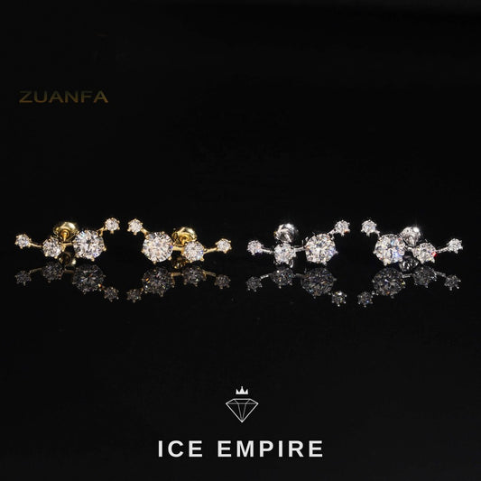 Iced Out Rose Gold Plated Moissanite Earrings