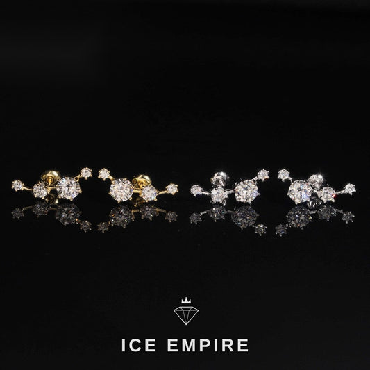 Iced Out Rose Gold Plated Moissanite Earrings