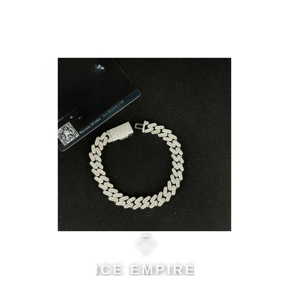 Iced Out 925 Silver Moissanite Cuban Chain
