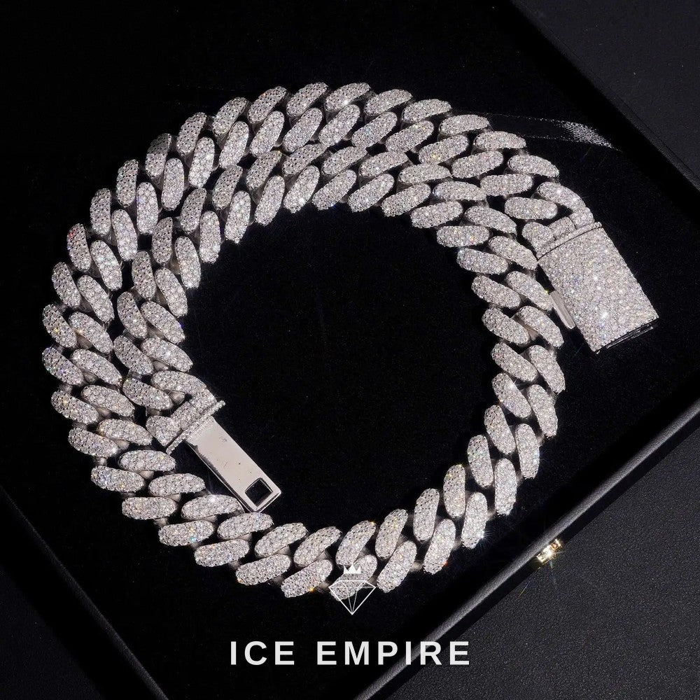 Iced Out Rose Gold Plated Moissanite Cuban Chain