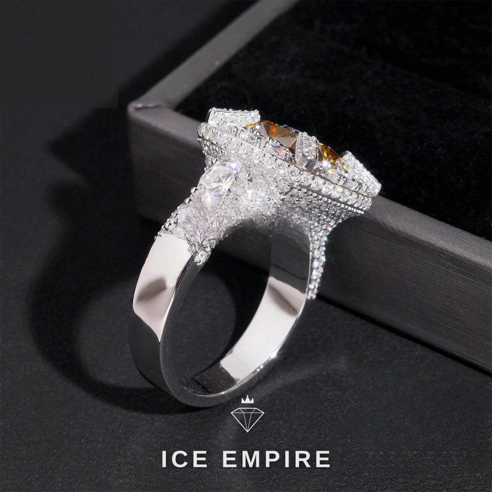 Iced Out Gold Plated Moissanite Wedding Band