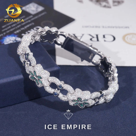 Iced Out 925 Silver Moissanite Cuban Chain