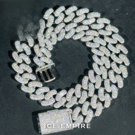 Iced Out Rose Gold Plated Moissanite Cuban Chain