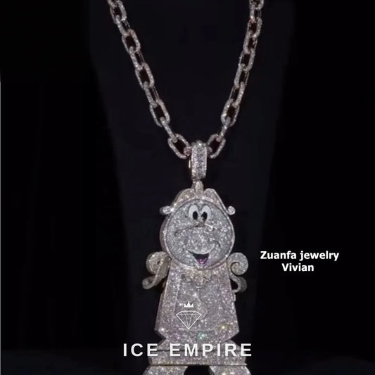 Iced Out 925 Silver Moissanite Pendant
