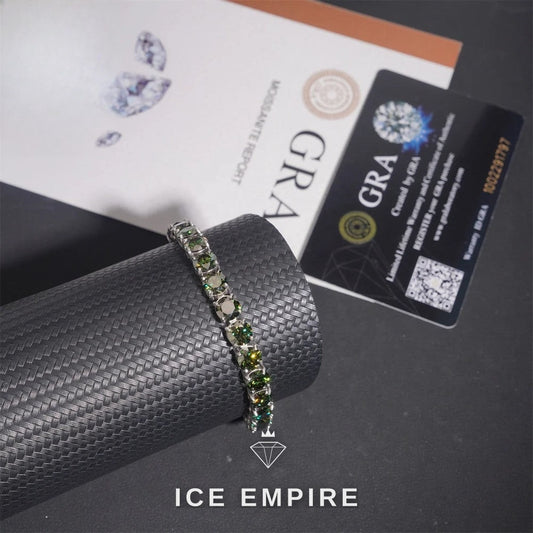 Iced Out 925 Silver Moissanite Tennis Chain