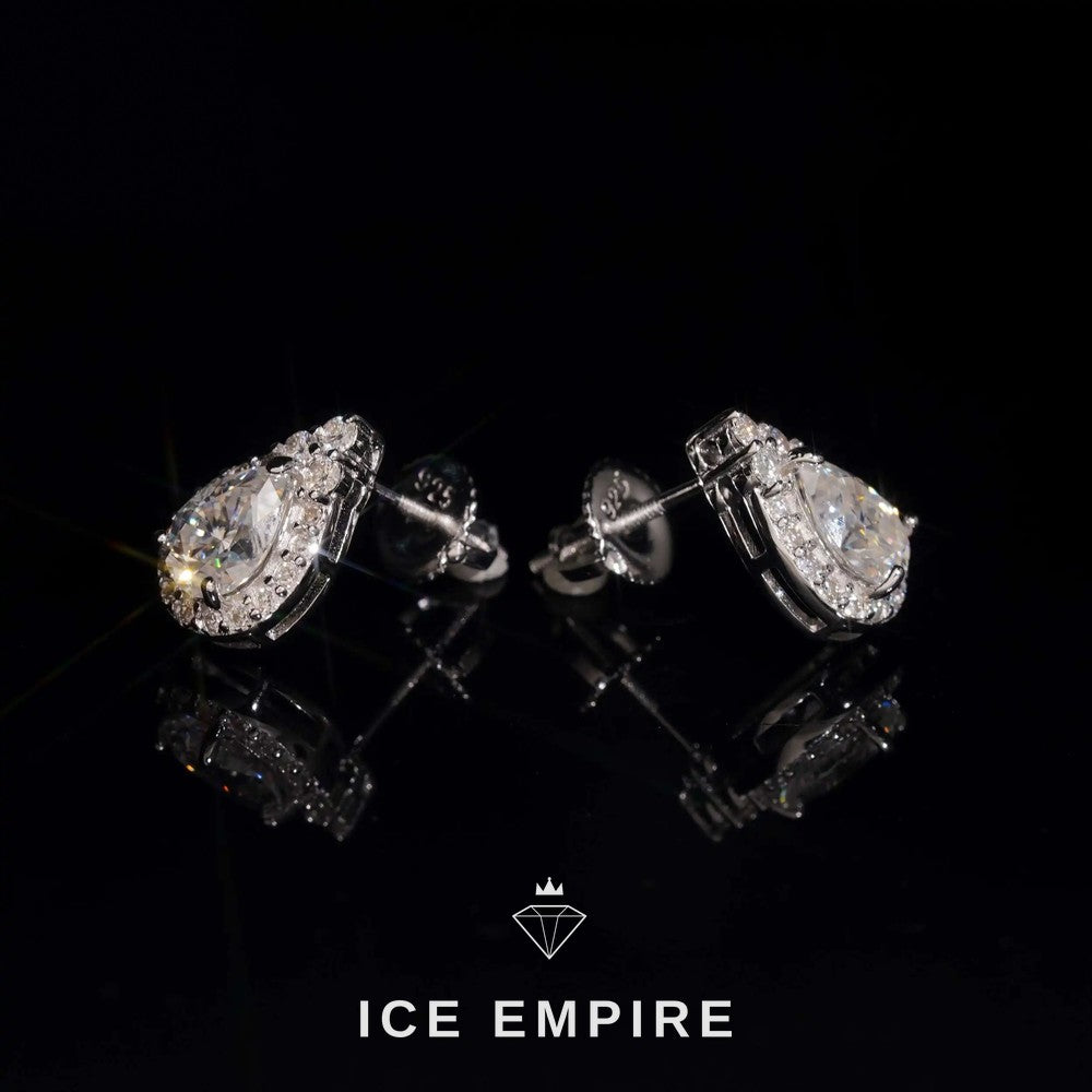 Iced Out 14K Gold Moissanite Earrings