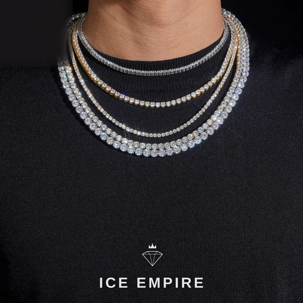 Iced Out Rose Gold Plated Tennis Chain