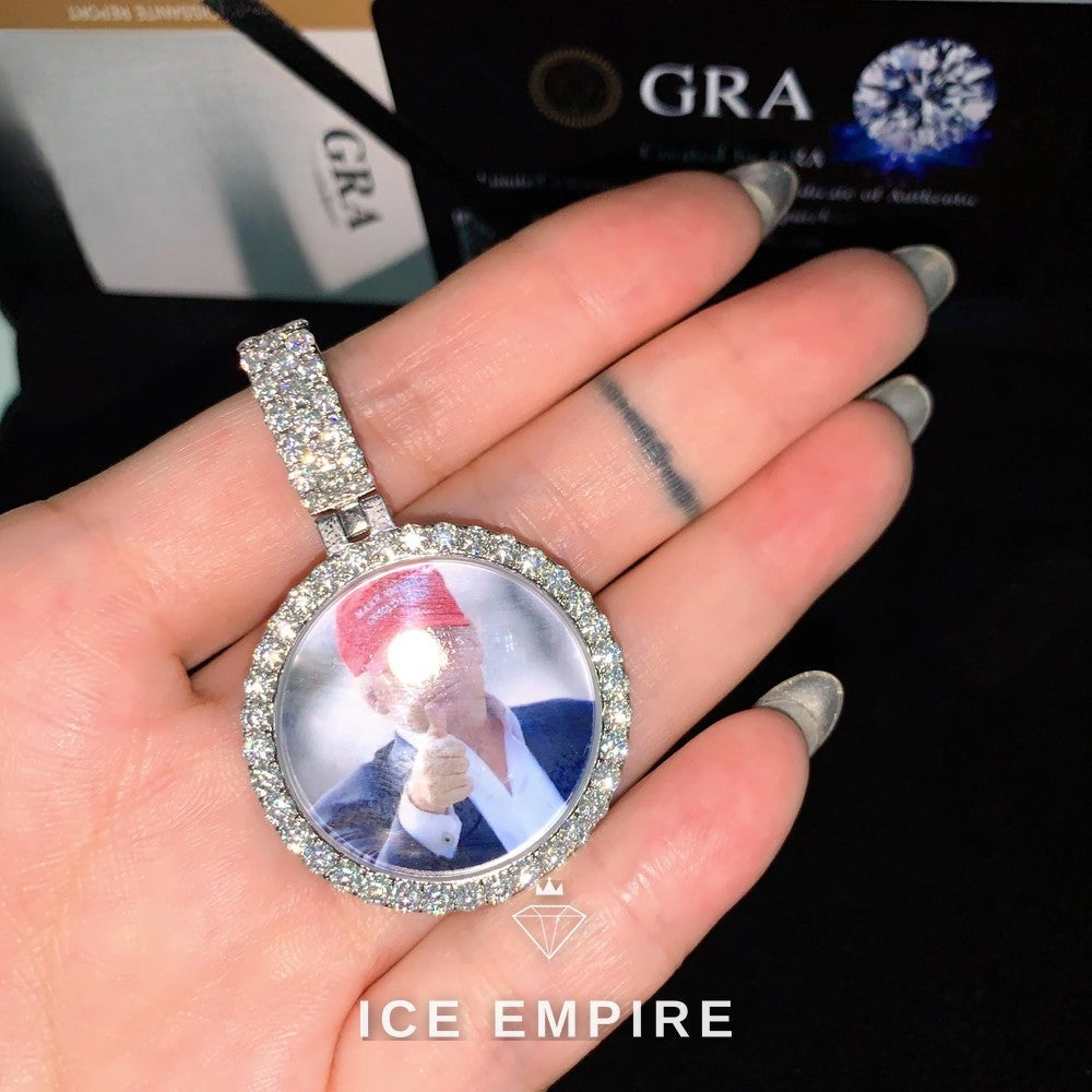 Iced Out Rose Gold Plated Moissanite Pendant
