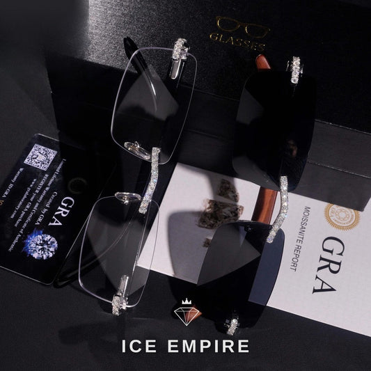 Iced Out 925 Silver Moissanite Glasses