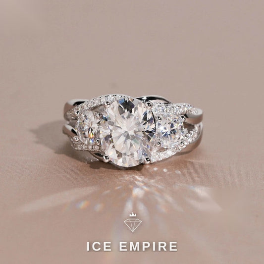 Iced Out Gold Plated Moissanite Wedding Band