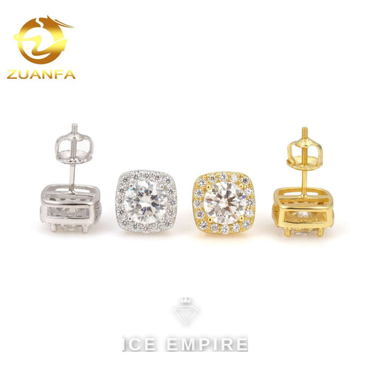 Iced Out 925 Silver Moissanite Earrings