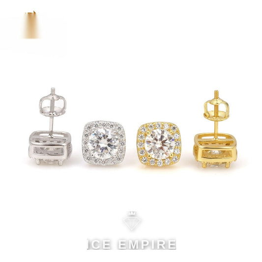 Iced Out 925 Silver Moissanite Earrings