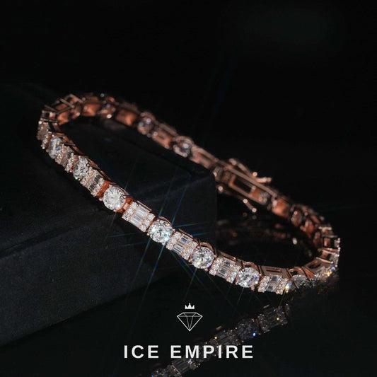 Iced Out Rose Gold Plated Lab Grown Diamond Tennis Chain