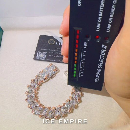 Iced Out 925 Silver Moissanite Cuban Chain