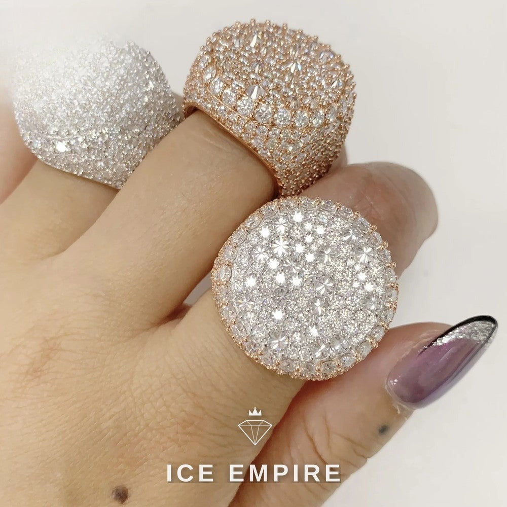 Iced Out 925 Silver Moissanite Ring