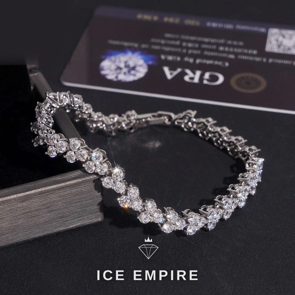 Iced Out 925 Silver Moissanite Tennis Bracelet