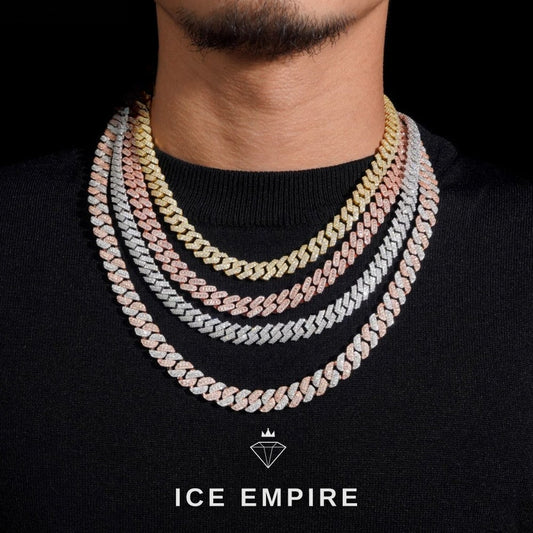 Iced Out Rose Gold Moissanite Cuban Chain