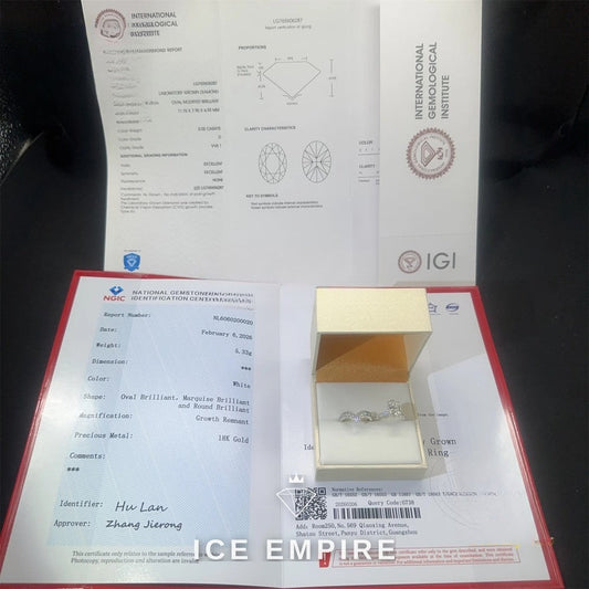 Iced Out 18K Gold Lab Grown Diamond Engagement Ring