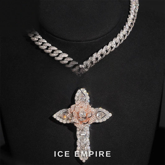 Iced Out Cross Gold Plated Pendant