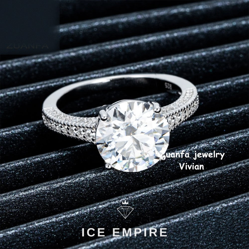 Iced Out 925 Silver Moissanite Ring