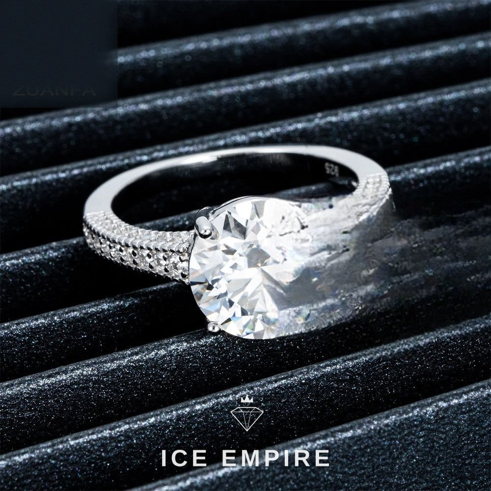 Iced Out 925 Silver Moissanite Ring