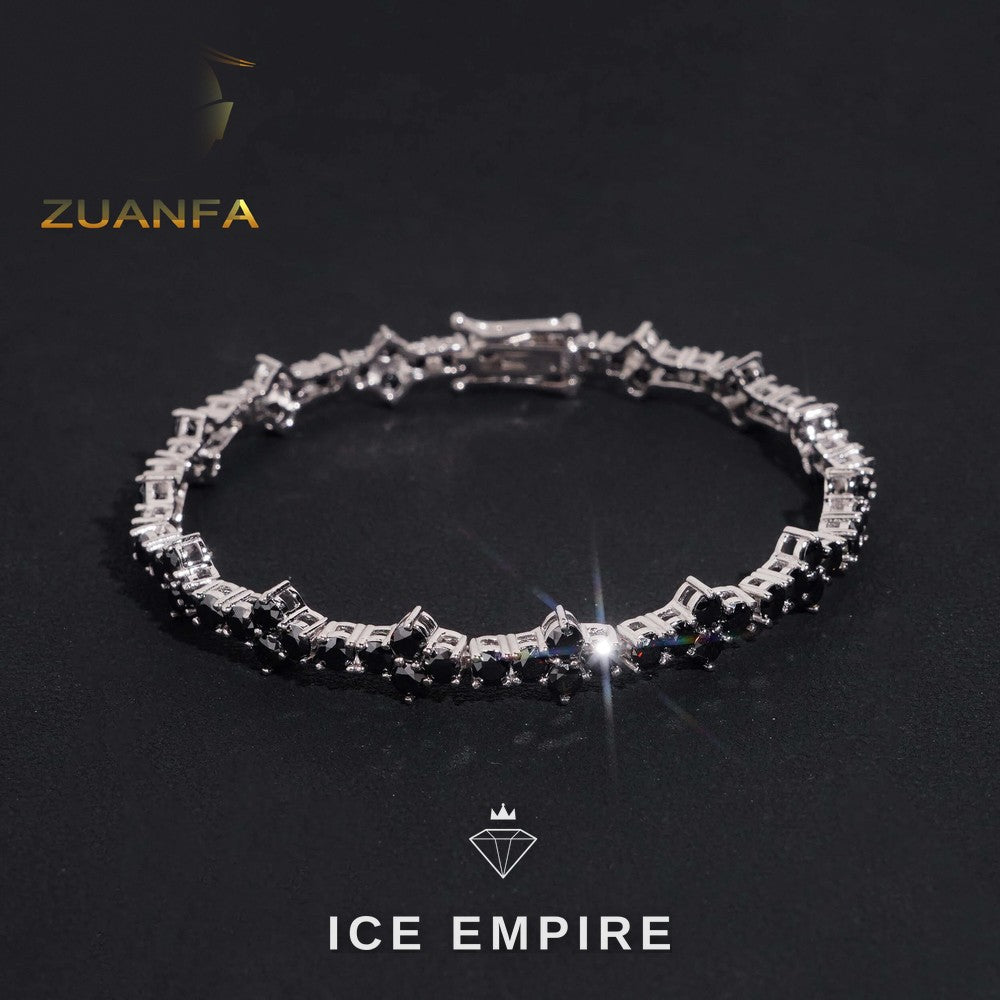 Iced Out Cluster 925 Silver Moissanite Tennis Chain