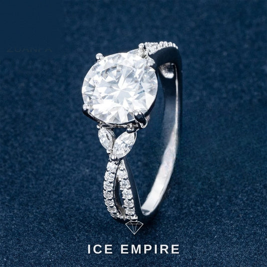 Iced Out 925 Silver Moissanite Wedding Band