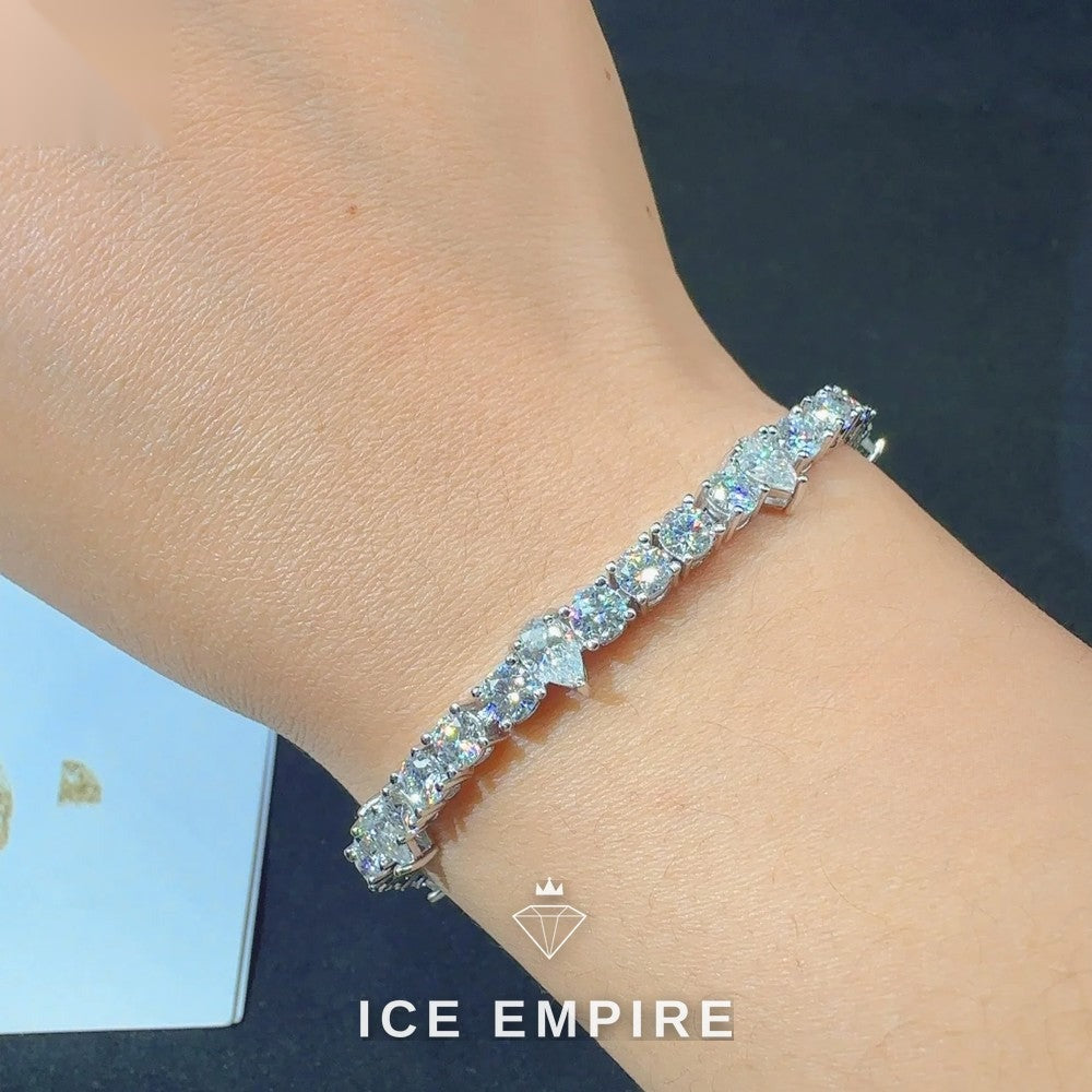 Iced Out 925 Silver Moissanite Tennis Chain