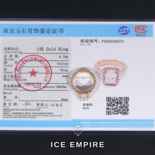 Iced Out 14K Gold Lab Grown Diamond Engagement Ring