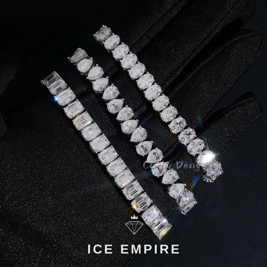 Iced Out 925 Silver Moissanite Tennis Bracelet