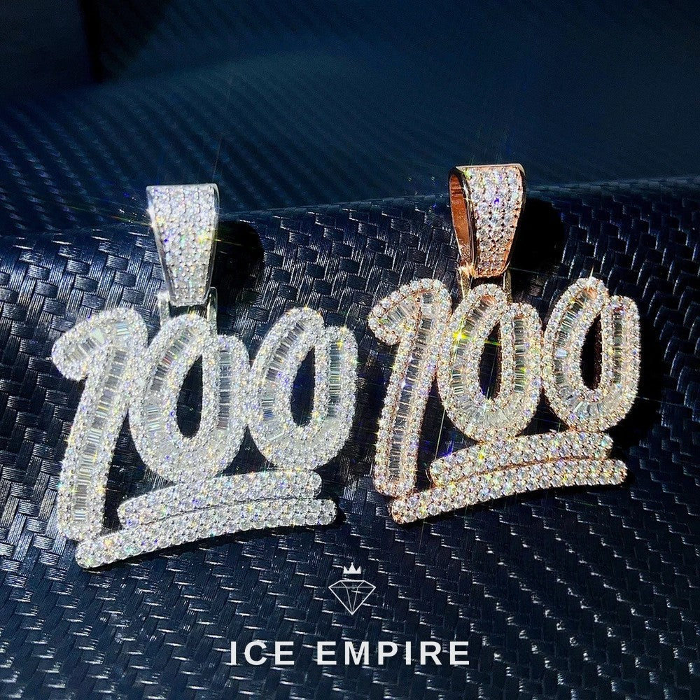 Iced Out Baguette Rose Gold Plated Pendant