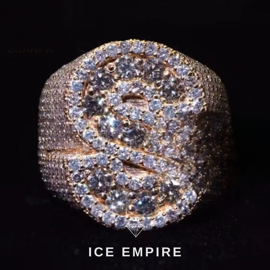 Iced Out 925 Silver Moissanite Ring