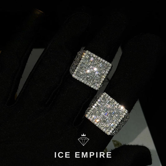 Iced Out Baguette 925 Silver Moissanite Ring