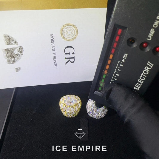 Iced Out 925 Silver Moissanite Ring