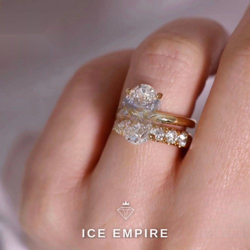 Iced Out 14K Gold Lab Grown Diamond Engagement Ring