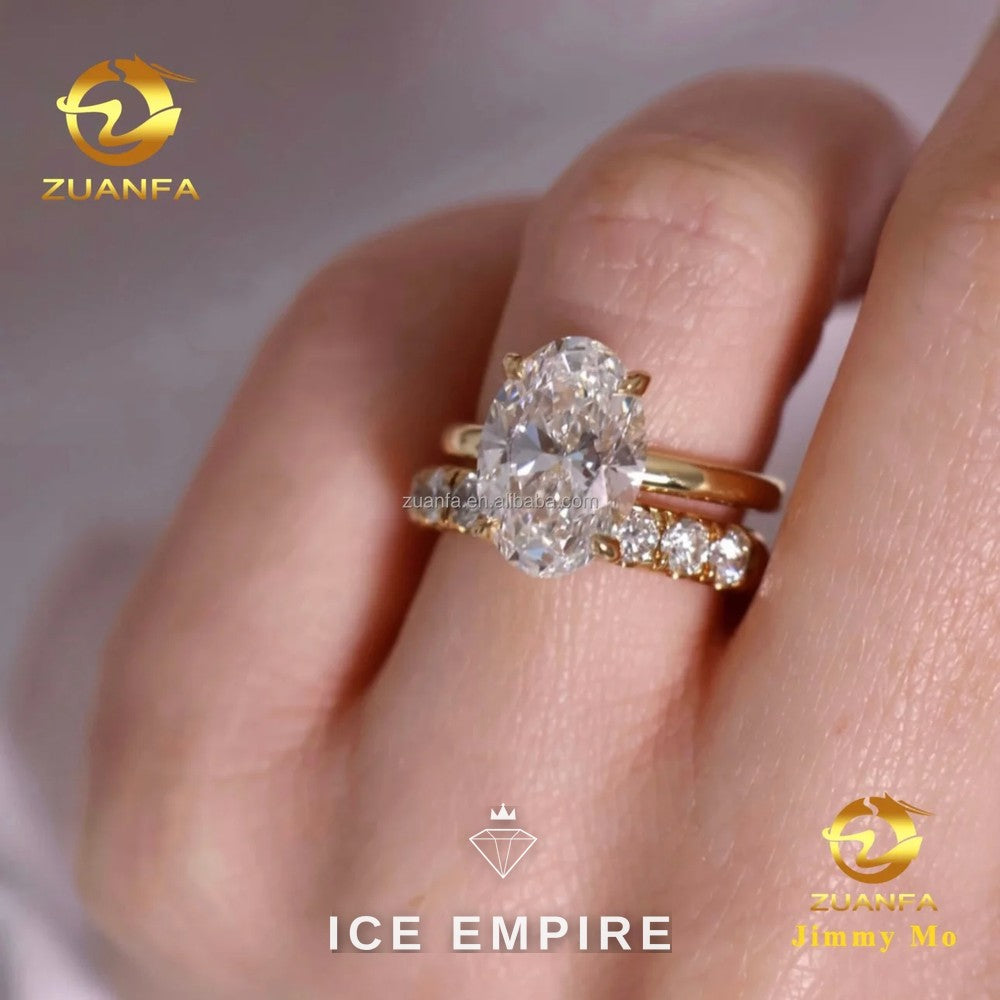 Iced Out 14K Gold Lab Grown Diamond Engagement Ring