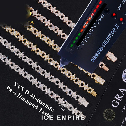 Iced Out Rose Gold Plated Moissanite Cuban Chain