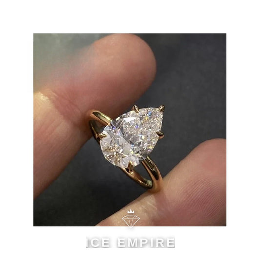 Iced Out 10K Gold Lab Grown Diamond Engagement Ring