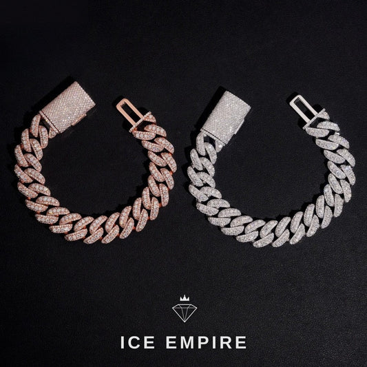 Iced Out 925 Silver Moissanite Cuban Chain