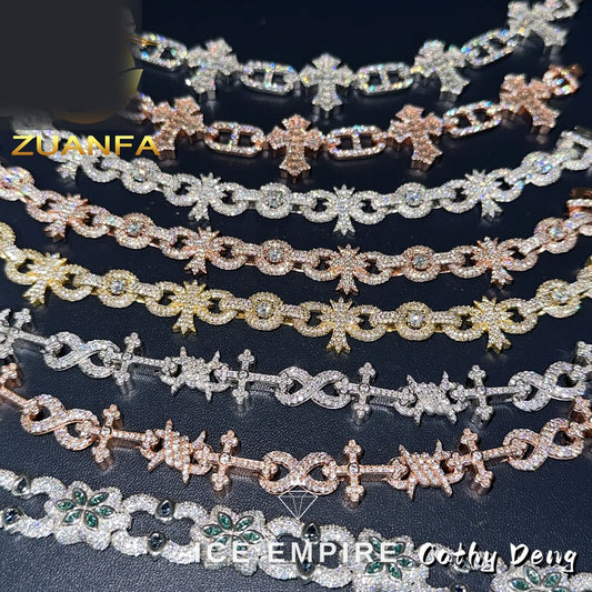 Iced Out Rose Gold Plated Moissanite Cuban Chain