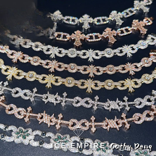 Iced Out Rose Gold Plated Moissanite Cuban Chain