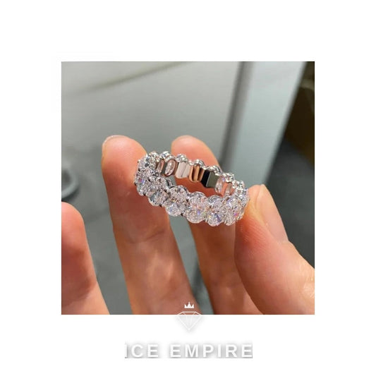 Iced Out Gold Plated Moissanite Wedding Band
