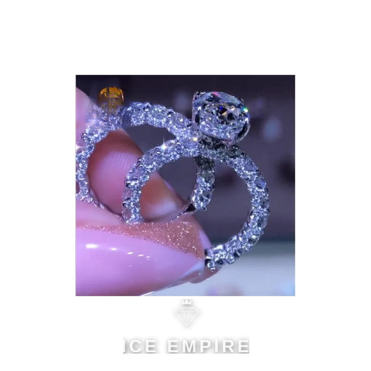Iced Out Rose Gold Plated Moissanite Wedding Band