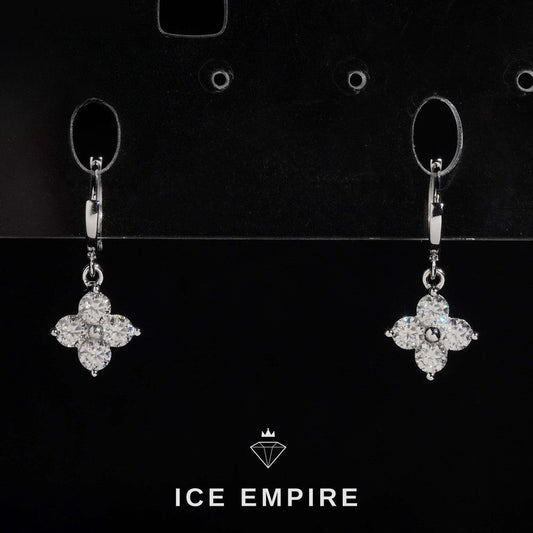 Iced Out 925 Silver Moissanite Hoop Earrings