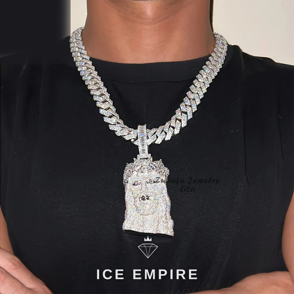 Iced Out 925 Silver Moissanite Pendant