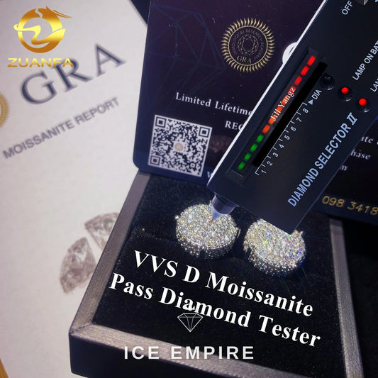 Iced Out 925 Silver Moissanite Earrings