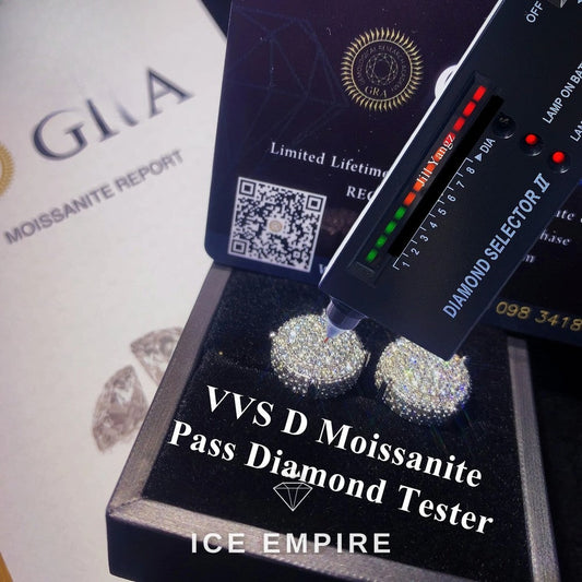 Iced Out 925 Silver Moissanite Earrings