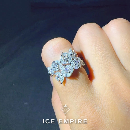 Iced Out 925 Silver Moissanite Ring
