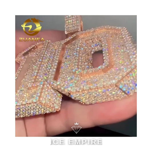 Iced Out 925 Silver Moissanite Pendant
