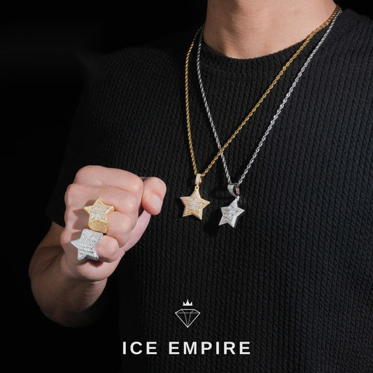 Iced Out Rose Gold Plated Moissanite Pendant